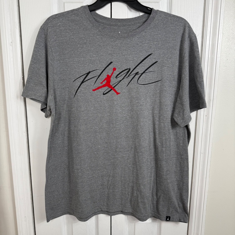 Jordan Flight Graphic T-Shirt XL Grey Athleisure Streetwear Jumpman Tee